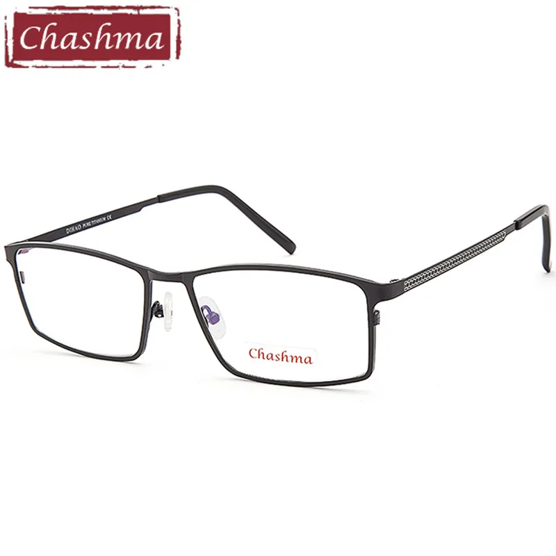 Chashma Gentlemen Pure Titanium Eyeglasses Frame Lentes Optics Top Quality Light Eyewear Male Big Eye Glasses