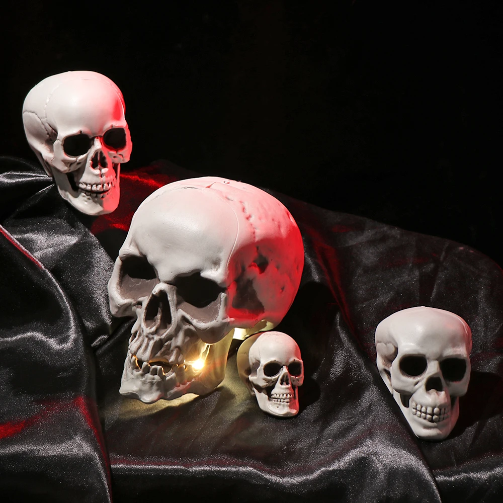 1PC Halloween Style All Size Human Skull Head Skeleton Photo Prop Home Party Decor Game Supplies Hanging Decor