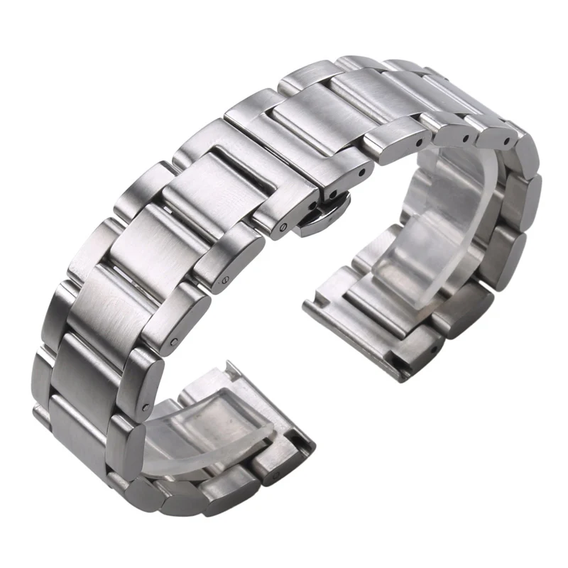 Watch Band Bracelets Men Women Solid Stainless Steel 18mm 20mm 21mm 22mm 23mm 24mm Watchband Strap Accessories