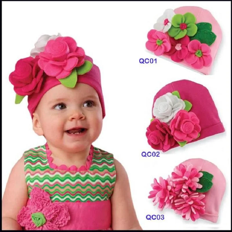 2020 Spring Baby Hats Newborn Caps Big Flower Girls Beanies All for kids clothes and accessories Newborn Beanies Cap Bonnet