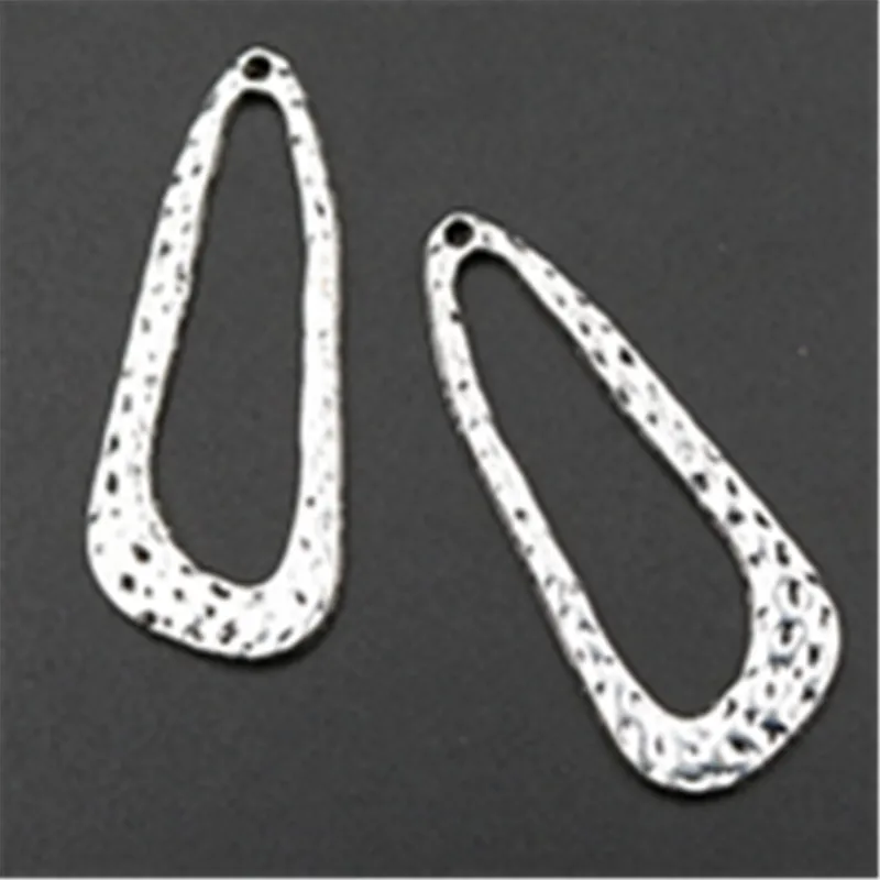 10pcs Antique silver color pure manual  irregular earrings necklaces DIY fashion ladies jewelry charm alloy pendants A602