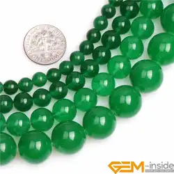 Green Jades Round Beads For Jewelry Making Strand 15