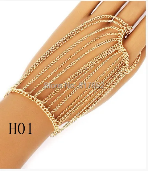 HOT SELLING! New Style  Chains Hand Chains Jewelry Bracelet Chains Jewelry Finger Chains Jewelry 12 Styles 2 Colors