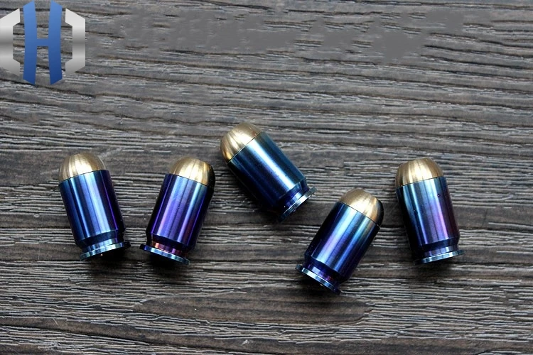 Titanium +Brass Bullet Knife Hang Buckle  Zipper Head EDC Umbrella Rope Pendant Accessories EDC Knife Beads