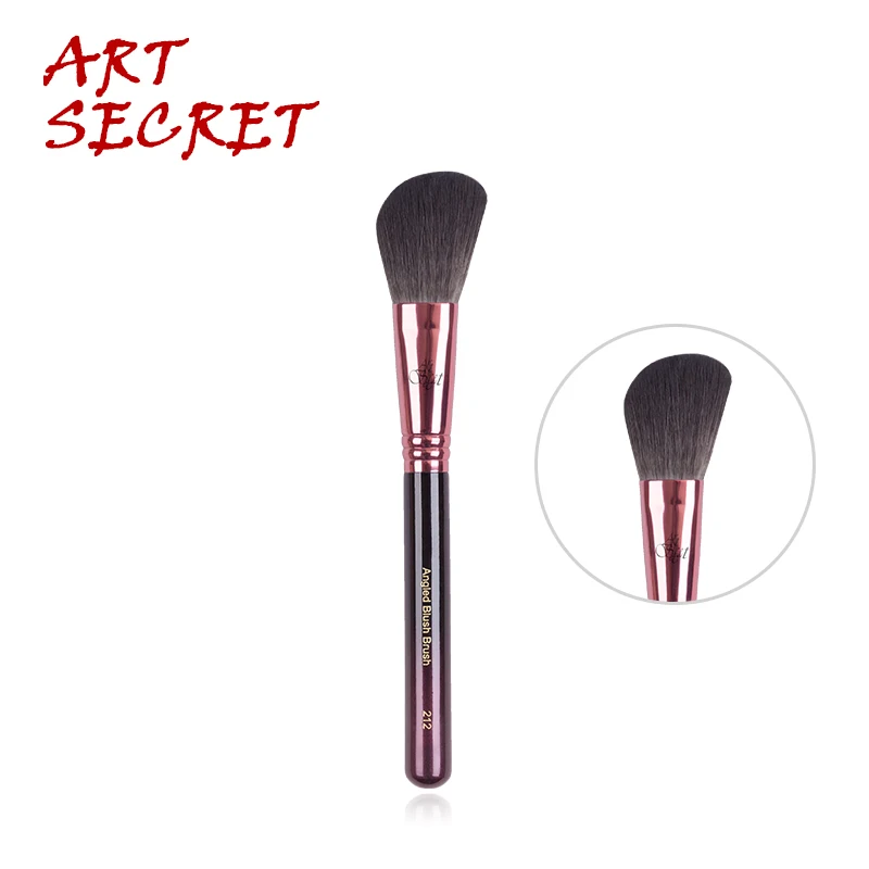 

Artsecret 212 Angled Blush Powder Brush Makeup Brushes Tools Synthetic Hair Laser Logo Rose Aluminum Ferrule Wooden Handle