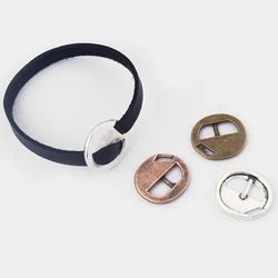 10pcs Hammered Zamak Buckle Cord Clasp For 5mm Flat Leather Cord Diy Bracelet Jewelry Making Accessories