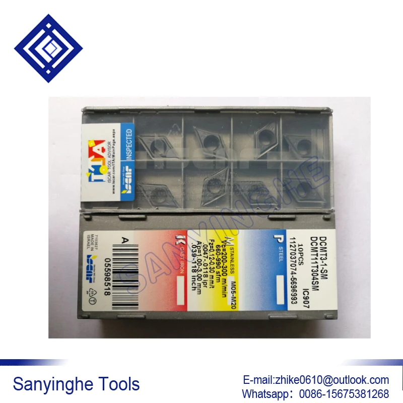 50 قطعة/السلع DCMT11T304-SM IC907 / DCMT11T308-SM IC907 cnc كربيد تحول إدراج