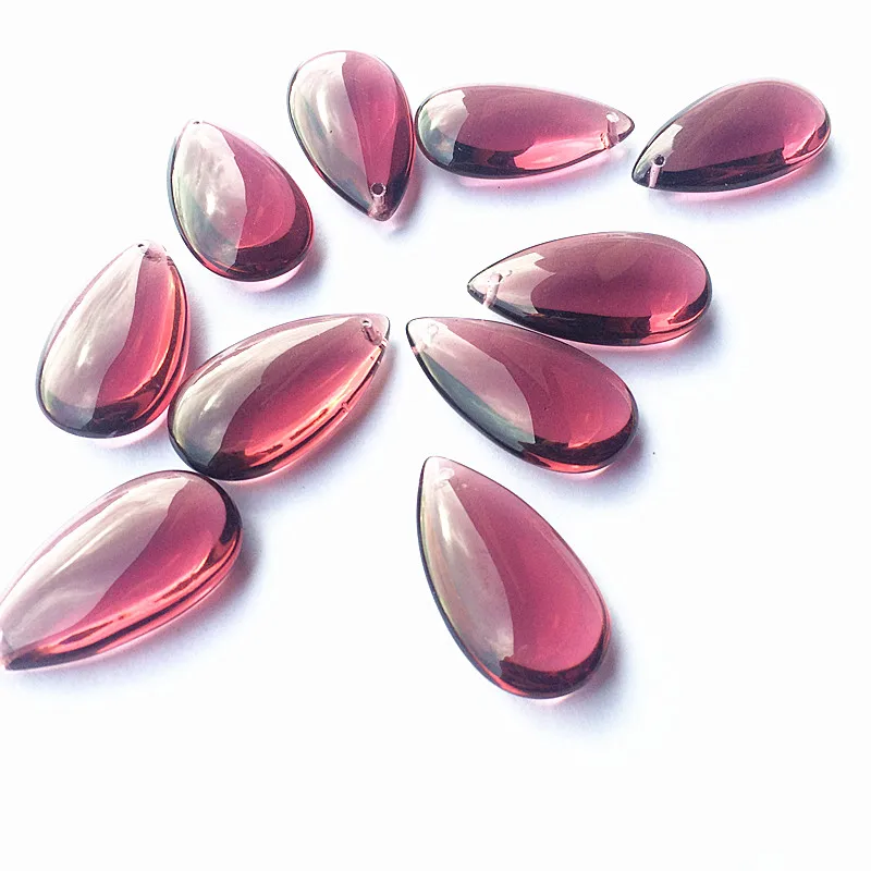 

120pcs/lot 38mm Middle Purple Glass Chandelier Oval Droplet Prisms For Wedding Decoration Crystal Chandelier Pendant Accessories