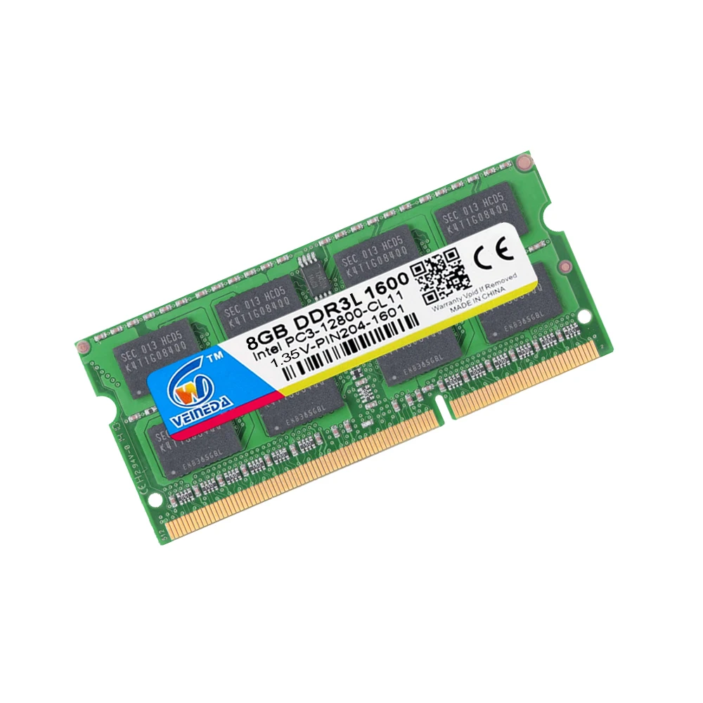 VEINEDA 8 gb ddr3l computer Laptop DDR3L DDR3 4GB 1600MHz PC3-12800 1.35V SO-DIMM Non-ECC