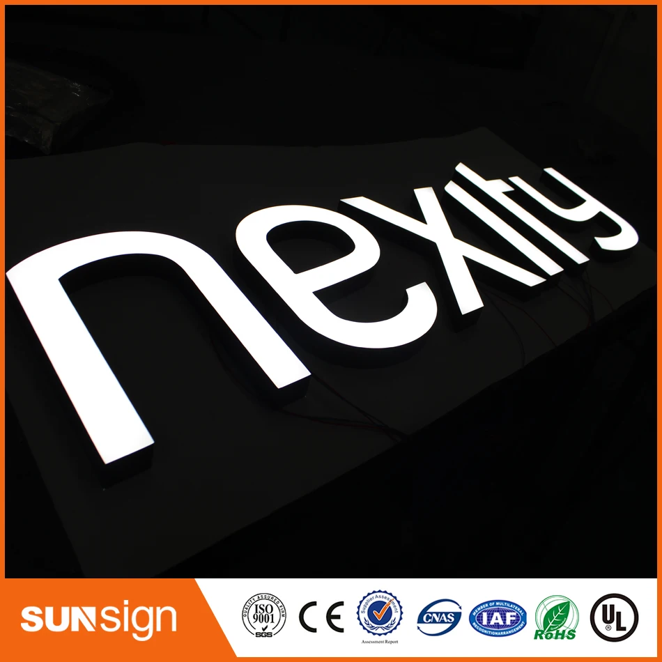 Outdoor indoor frontlit and backlit customized led sign