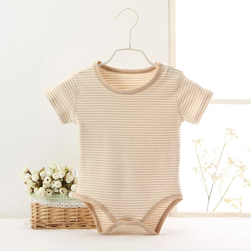 Hooyi Beige Stripe Baby Bodysuit Newborn One-Piece Clothing Baby Clothes Infant Jumpsuit Cotton Bebe Roupas Soft Girl Shirts