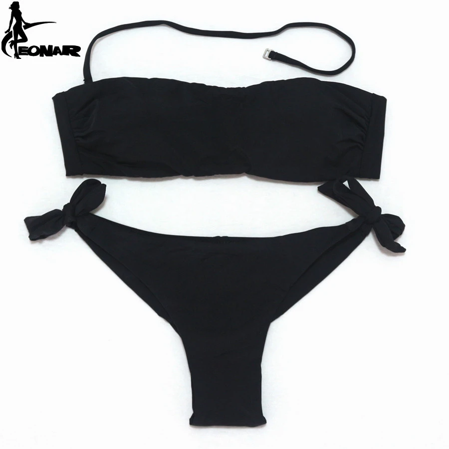 EONAR Bikini 2022 Solid Women Swimsuit Brazilian Cut Bottom Bikini Set Push Up Swimwear Femme Bathing Suits Sport Beach Wear