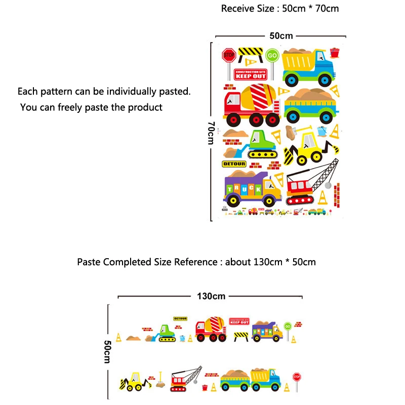 Cartoon Cars Kids Room Wall Sticker For Children\'s Kids Room Baby Bedroom Wall Decals Window Poster 3D Car Stickers Wallpaper