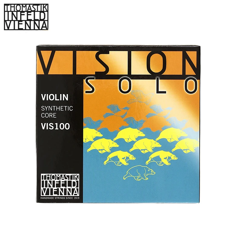 Thomastik-Infeld VIS100 Vision Solo Violin Strings, Complete Set, 4/4 Size, Aluminum Wound D