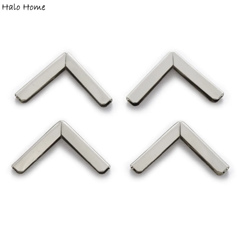 25 Piece Silver Tone Smooth Book Scrapbooking Albums Folders Box Bags Metal Corner Protectors Side 25mm(1\
