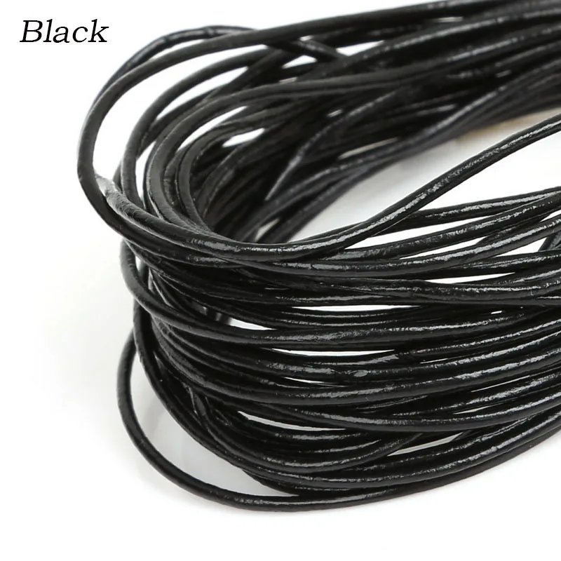 Hot Sale 1.5mm 5m/lot Round Shape Genuine Leather Cord Jewelry for Bracelet & Necklace DIY Making