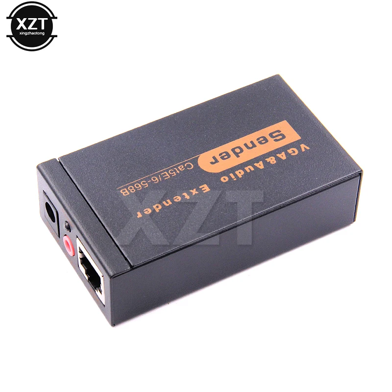 고품질 100M 328ft VGA 비디오 오디오 익스텐더, 단일 RJ45 CAT5e/6 1080P 확장 어댑터 번개 보호