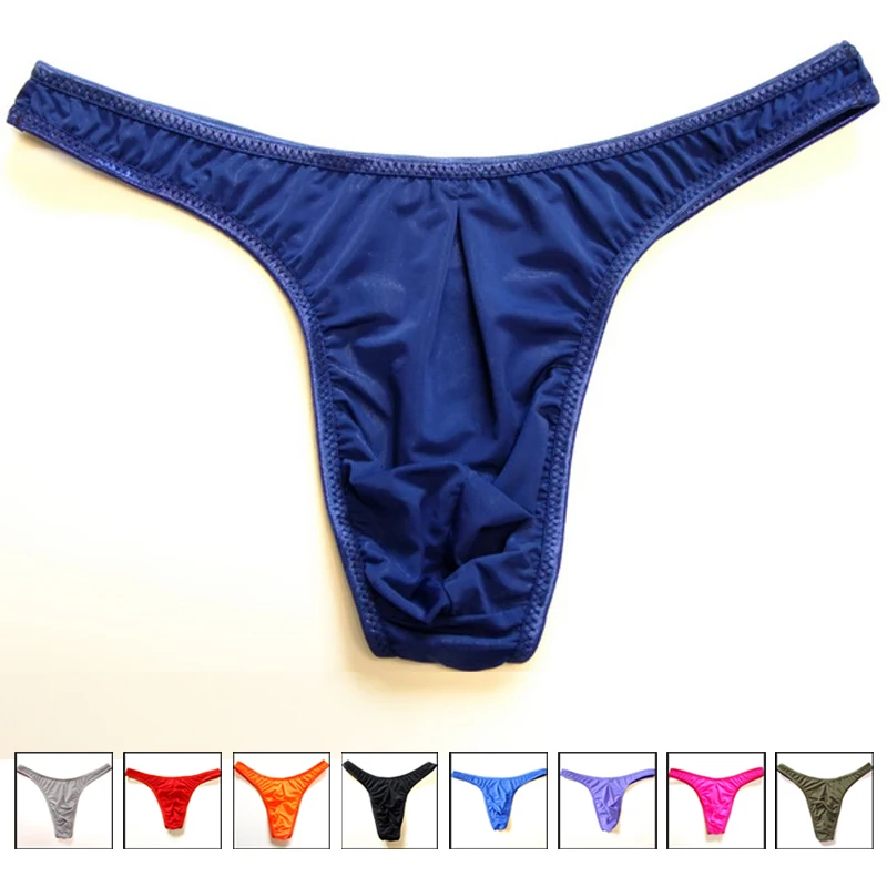 New 2019 Men Thong String Men\'s Sexy Underwear Panties Translucent Ice Silk Tanga Gay Men Wear gay underwear jockstrap