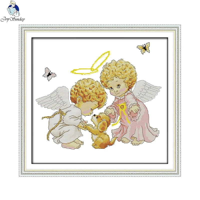 Little Angel Series Cross Stitch kit DIY Handmade Needlework 14ct Counted Printed Canvas 11ct Fabric Stitching Embroidery Crafts