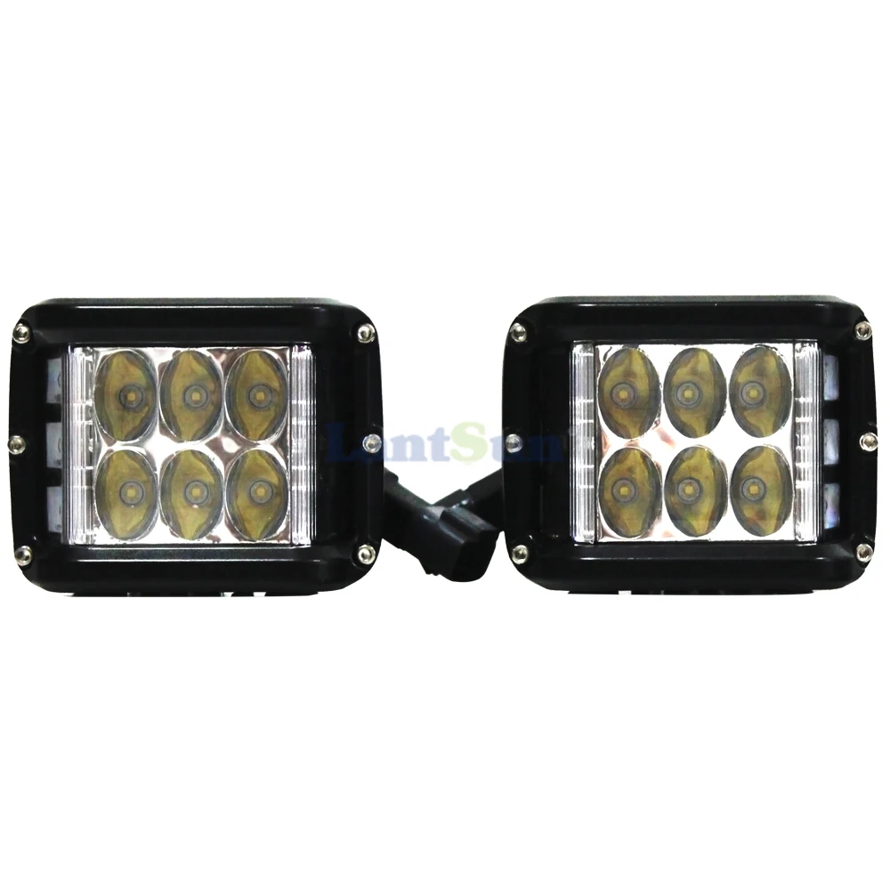 

BEST Side Shooter LED Lights 4'' 45W Cubes Dually Full LED Light Off Road Driving Fog Lights Super Bright Lantsun