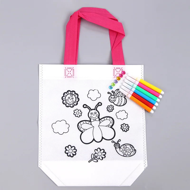 27 stili per bambini fai da te disegno artigianale borsa colorata bambini che imparano giocattoli educativi da disegno con penna acquerello sicura per regali per bambini 1pz