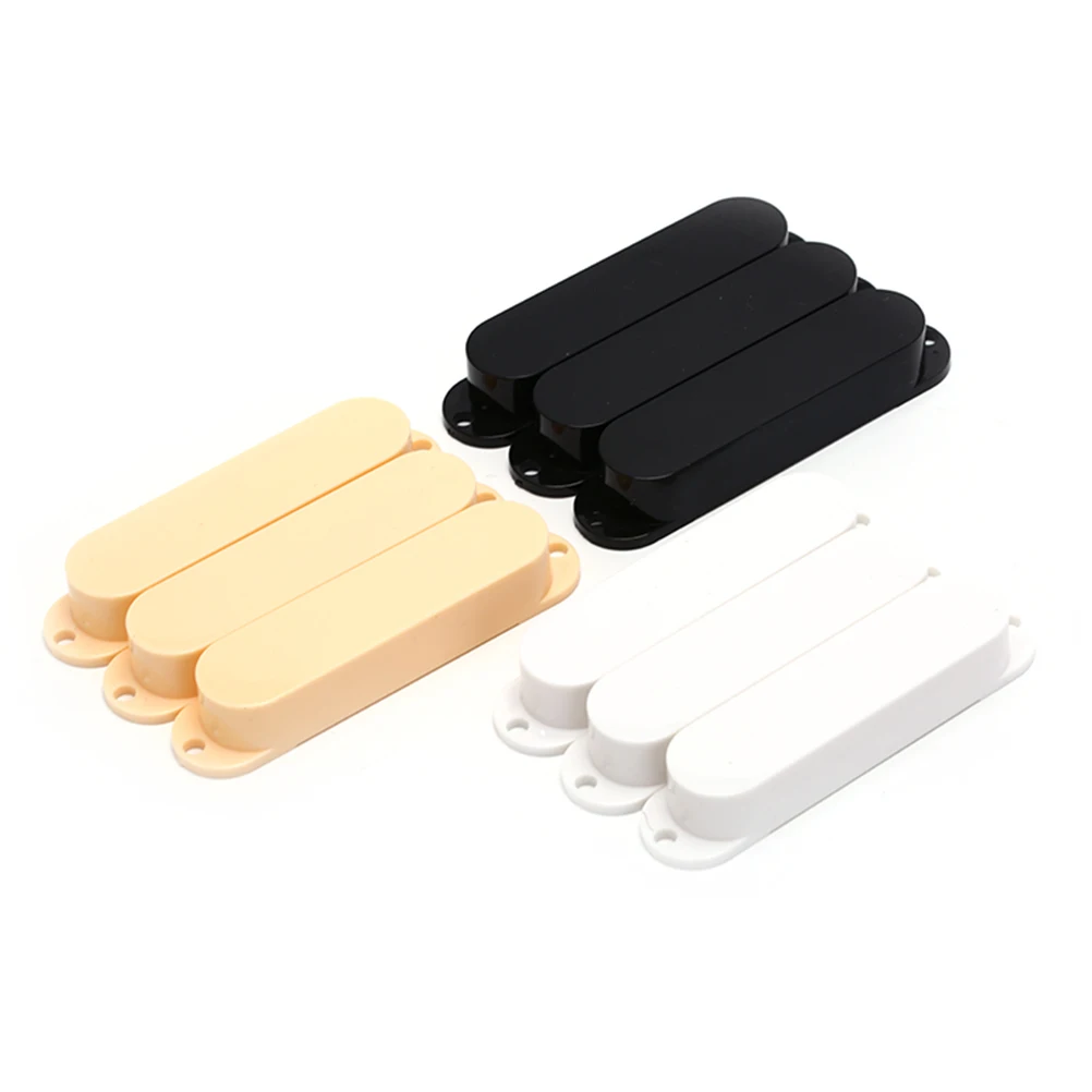 Cubiertas de pastilla de guitarra eléctrica de una sola bobina, cubierta de pastilla de plástico cerrado, negro, blanco, amarillo, 3 piezas