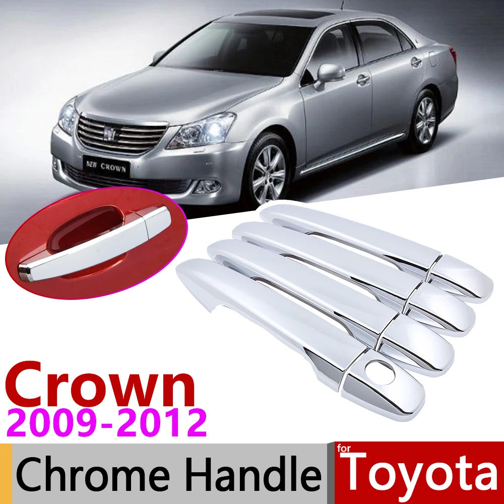 for Toyota Crown S200 2009~2012 Luxurious Chrome Exterior Door Handle Cover Car Accessories Stickers Trim Set of 4Door 2010 2011