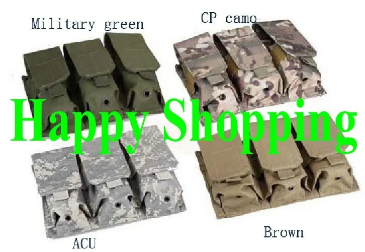 

4pcs tactical three pouch molle triple mag magazine round ammo bag molle closure for huntingg