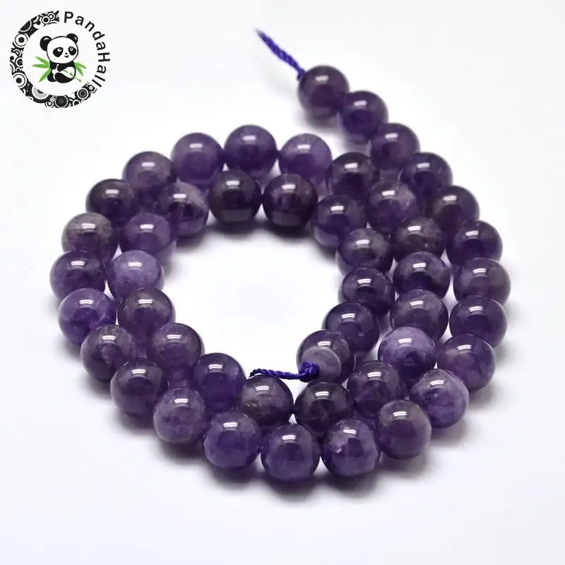 6 8 10mm Grade B Natural Amethyst Round Bead Strands for Jewelry Making DIY Hole: 1mm; about 15.3