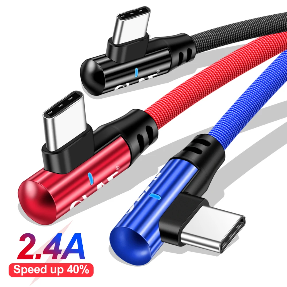 OLAF 90 Gradi 2.4 UN Tipo C Cavo USB Carica Veloce Per Xiaomi Redmi Nota 7 USB C Cavo samsung S8 S9 Veloce Cavo di Ricarica