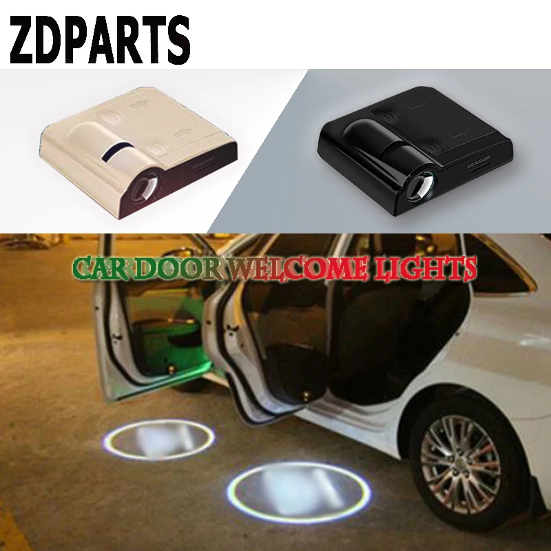 ZDPARTS 2pc Car Logo Door Welcome lights For Nissan Tiida Juke X-Trail Almera Mitsubishi ASX Lancer 10 Outlander Lada Granta