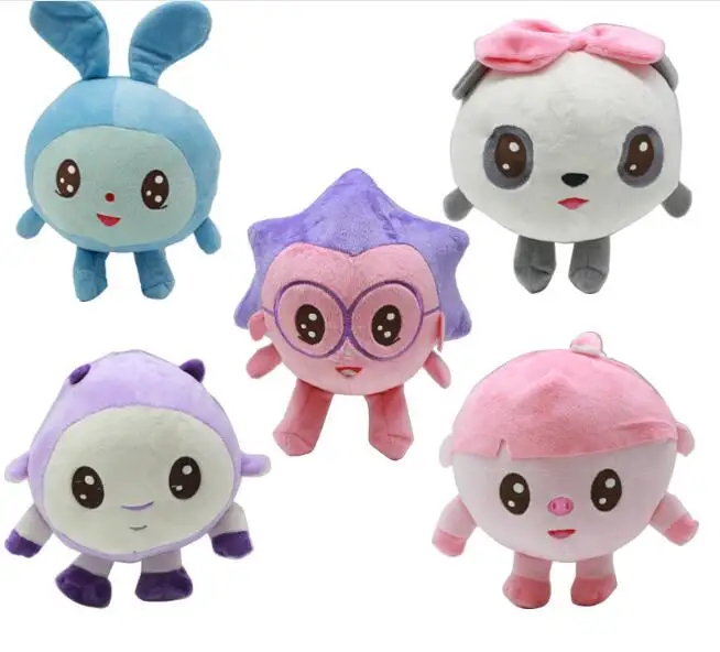 

5pcs/lot Cartoon Malyshariki Rabbit Pigs Hedgehog sheep panda toy For Kids Children Gifts Happy Ball Doll