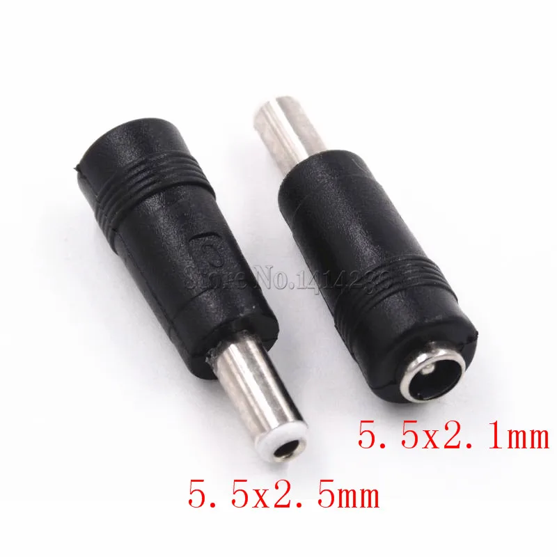 Connector For Dc Power Adapter Connector Plug Conversion Head Jack Female Socket 5.5*2.1mm Turn To Male 5.5*2.5mm