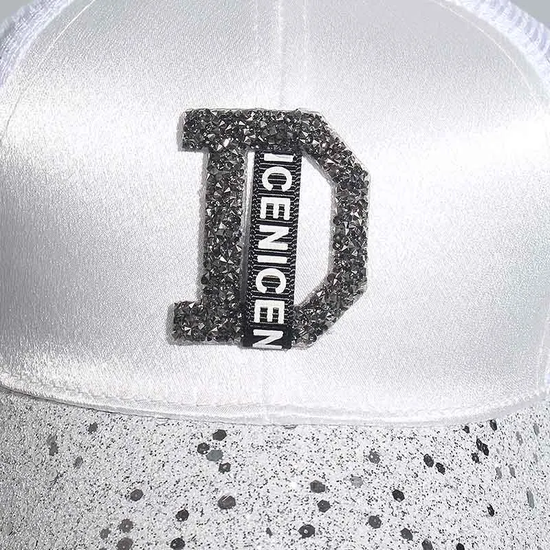 2019 New Children Hip Hop Baseball Cap Rhinestone Summer Kids Sun Hat A D R Letters Mesh Boys Girls Snapback Diamond Caps