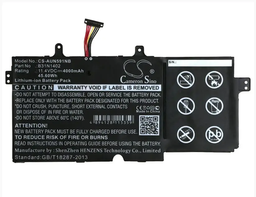 

Cameron Sino 4000mAh battery for ASUS N591LB Q551 Q551LN Q551LN-BBI706 0B200-01050000M B31N1402 Notebook, Laptop Battery