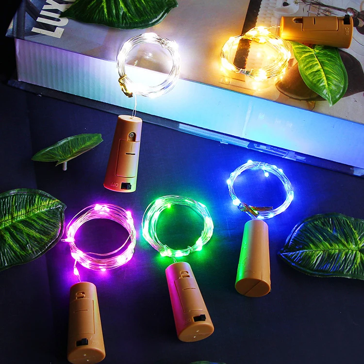 

10pcs LED wine bottle lamp 6.7ft 20LEDs cork shape string light Blue wedding Christmas decor lighting wireless