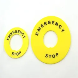 50pcs Pushbutton Switch Panel Label Frame,emergency stop switch Plastic Sign 22mm External diameter 40mm
