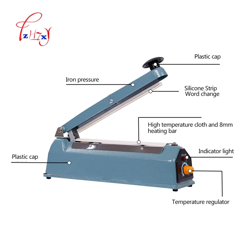 

Household use 220V Manual Plastic Film Sealer Machine Heat Impulse Sealer Poly Bag Plastic Film Sealing Machine 1pc