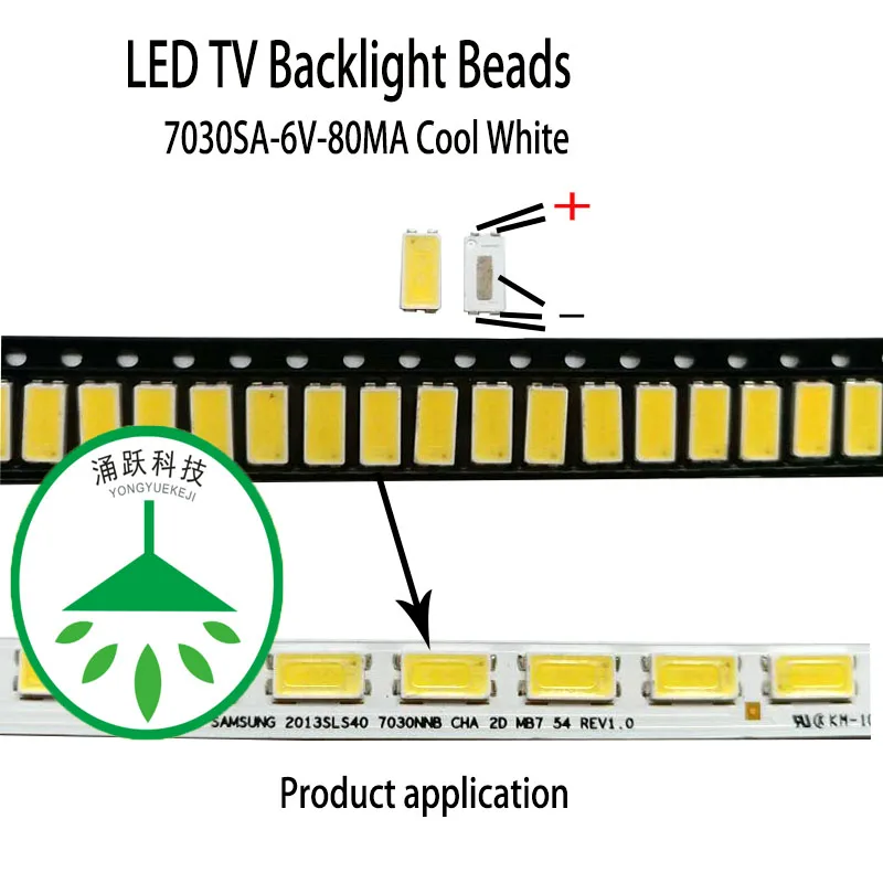 

100Pcs/lot repair tv backlight bar led patch beads 7030 6v 80ma cool white suitable for samsung and tcl screen.