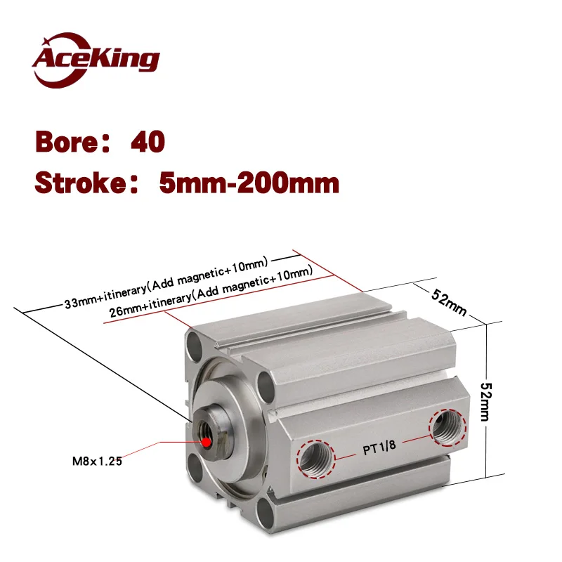 

Magnetic pressure pneumatic components SDA SDA40x5x10x15x20x25x30x35x40x45x50 - SB thin cylinder piston push rod SDA40x50