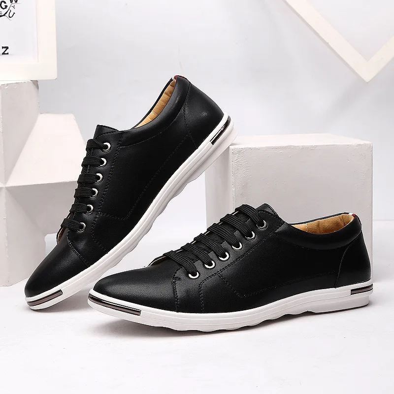 Big Size Fashion Spring Men Casual Shoes Lace-up Basic Breathable and Waterproof Male Casual Sneakers Flats