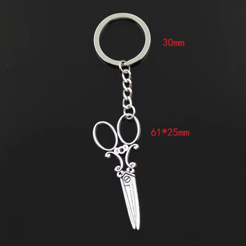 Nieuwe Mode Sleutelhanger 61X25 Mm Naaien Schaar Hangers Diy Mannen Sieraden Auto Sleutelhanger Ring Houder Souvenir Voor gift