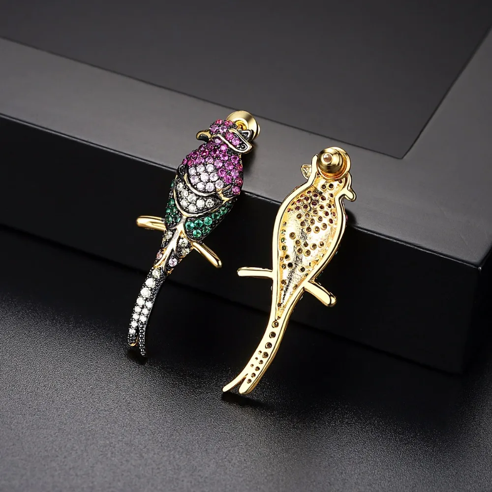 LUOTEEMI Luxury Vivid Parrot Bird Fashion Drop Long Earrings For Women Animal Cute Chic Personality Gifts Bijoux Jewellery Party