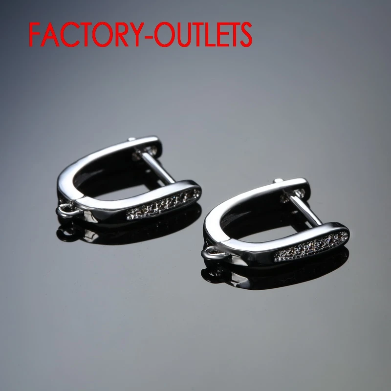 925 Sterling Silver Earrings Micro Inlay Simulated Diamond Zircon Fashion Jewelry Findings Earrings For Women Factory Outlet