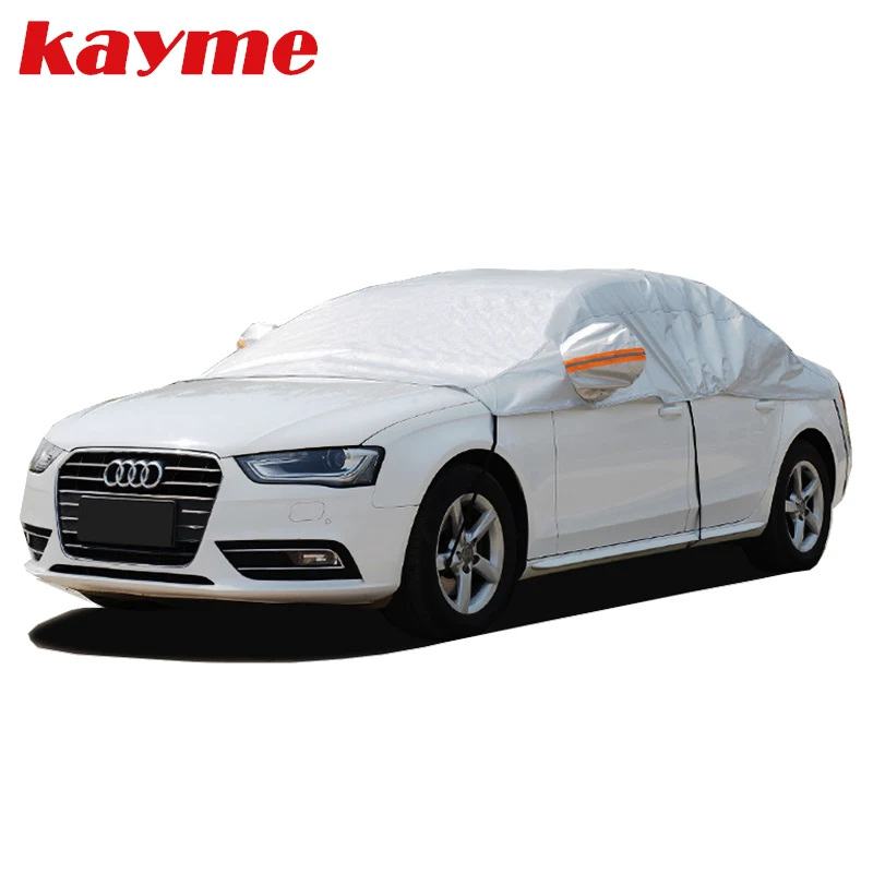 

Kayme алюминиевый половины крышка автомобиля водонепроницаемый автомобиля защиты от солнца зонтик универсальные чехлы Зонт ветрового стекла протекторы размеры S и M xl