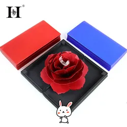 Unique Pop Up Rose Wedding Engagement Rings Box Surprise Jewelry Storage Holder valentine's day Best Gift Boxes For Women