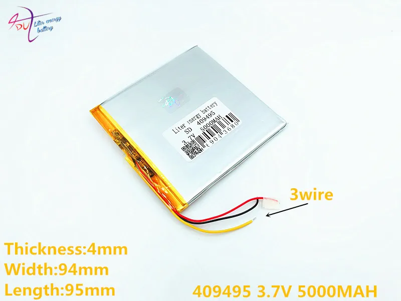 3 line 3.7V,5000mAH 409495 409595 (polymer lithium ion battery) Li-ion battery for tablet pc 7 inch 8 inch 9inch