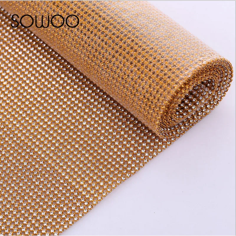 45*120cm/PC 3mm Glass Crystal aluminum mesh Applique Hotfix Iron On Strass Mesh Banding In Roll For Wedding Dresses Crafts sowoo