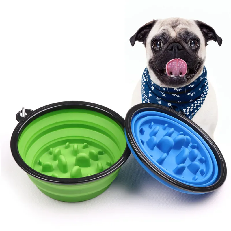 350 1000ml Travel Foldable Pet Dog Bowl for Small Large Dogs Slow Puppy Big Dog Food Bowls Portable Pet Feeder comedero perro