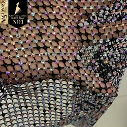 Crystal Castle Sparkle Rhinestones Fabric Garment Crystal Net Stones Strass Mesh Scarf Rhinestones For Clothes